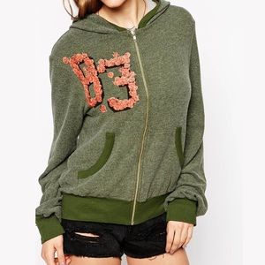 Wildfox ‘83 Roses Zip Up Hoodie